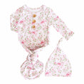 Load image into Gallery viewer, Bows in Bloom Newborn Baby Knot Gown & Hat Set | Pink