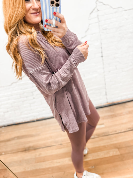 Harper Oversized Top - Rose Taupe