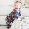Load image into Gallery viewer, Midnight Meadow Convertible Zip Romper