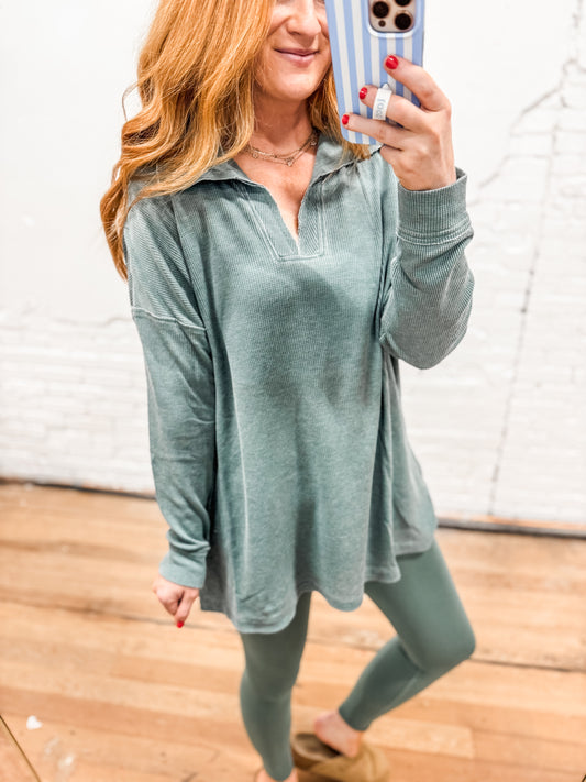 Harper Oversized Top - Pine