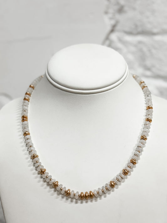 Ivory Kiss Glass Beaded Necklace