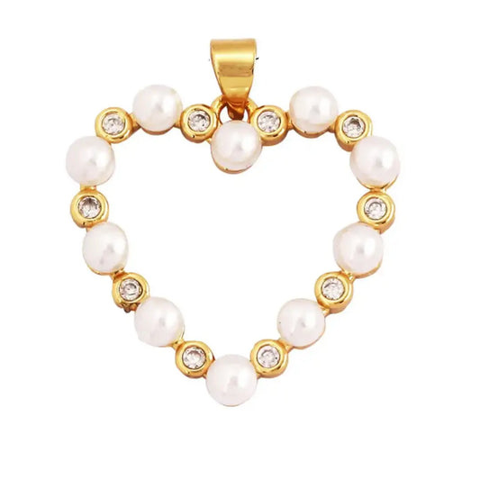 Pearl Heart Charm