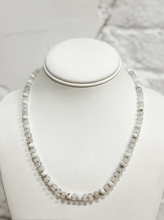 Axis Pearl Stone Beaded Necklace