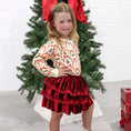 Load image into Gallery viewer, Ruby Red Velvet Tiered Christmas Skirt