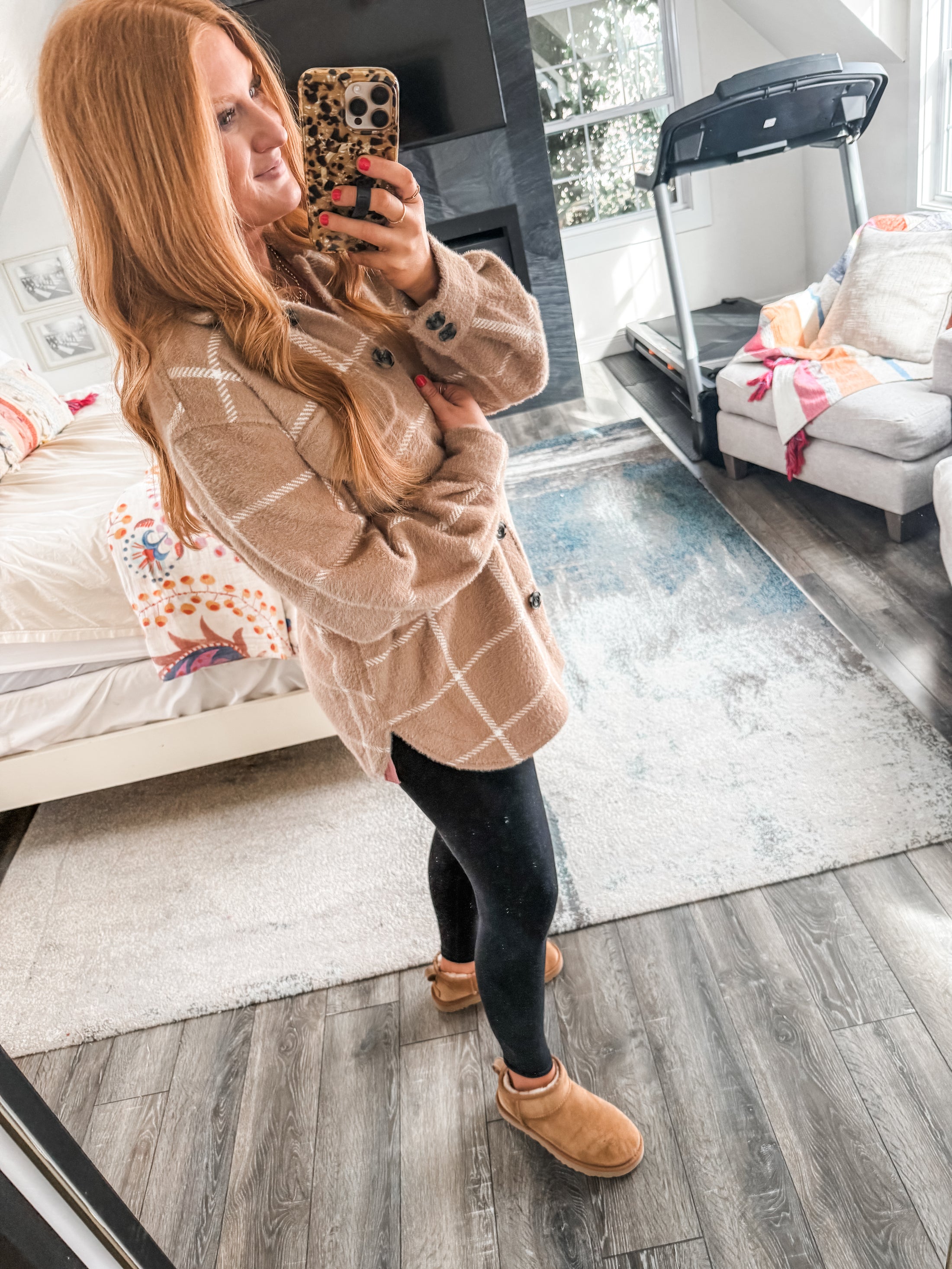 Z Supply Plaid Tucker Jacket - Heather Taupe
