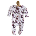 Load image into Gallery viewer, Demi's Dusty Purple Floral Ruffle Zipper Footie