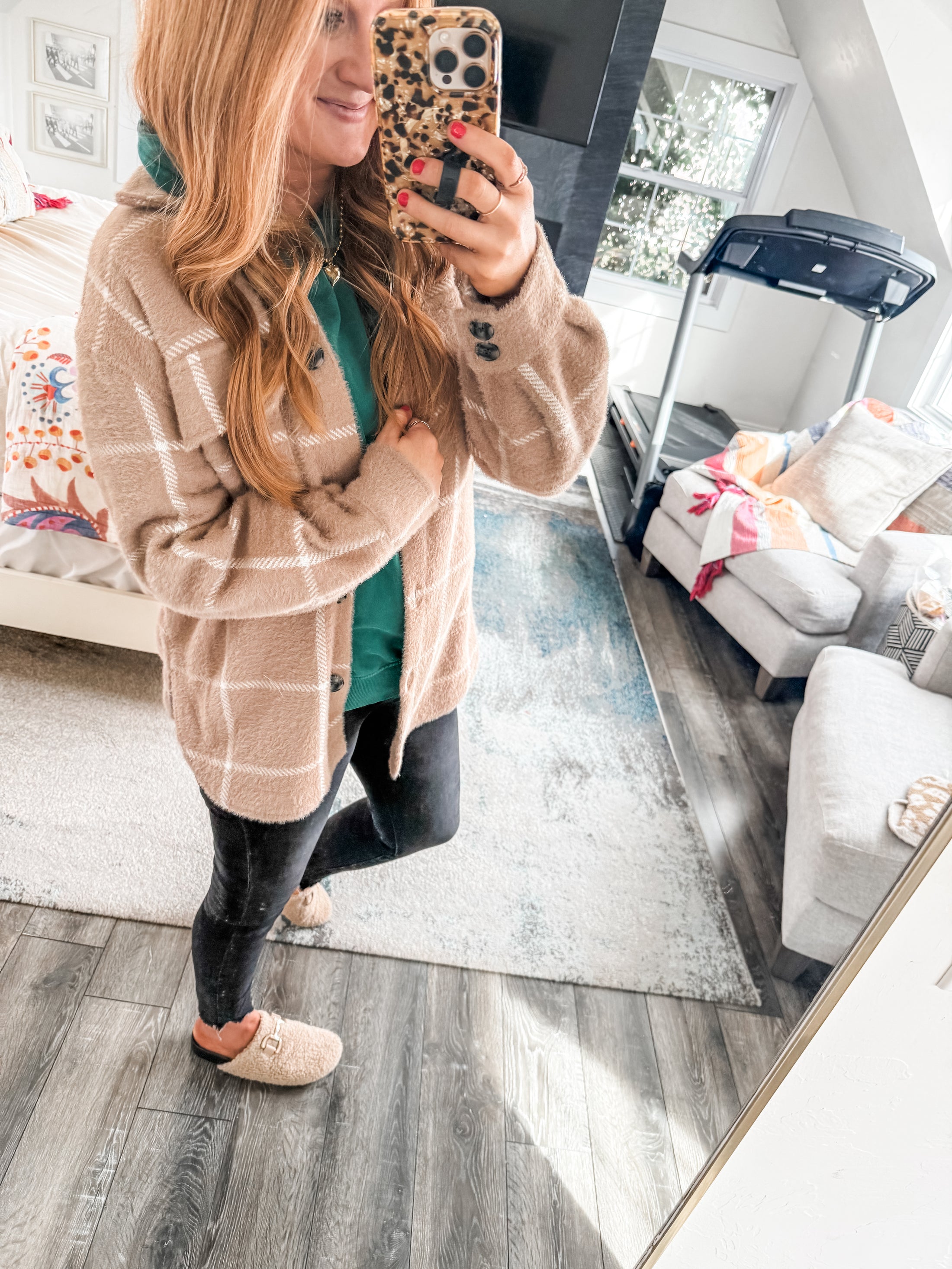 Z Supply Plaid Tucker Jacket - Heather Taupe