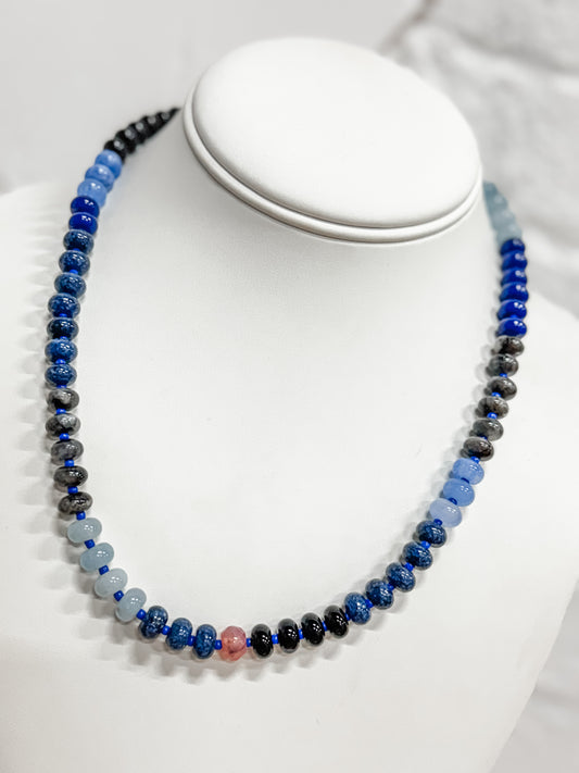 Midnight Grace Glass Beaded Necklace