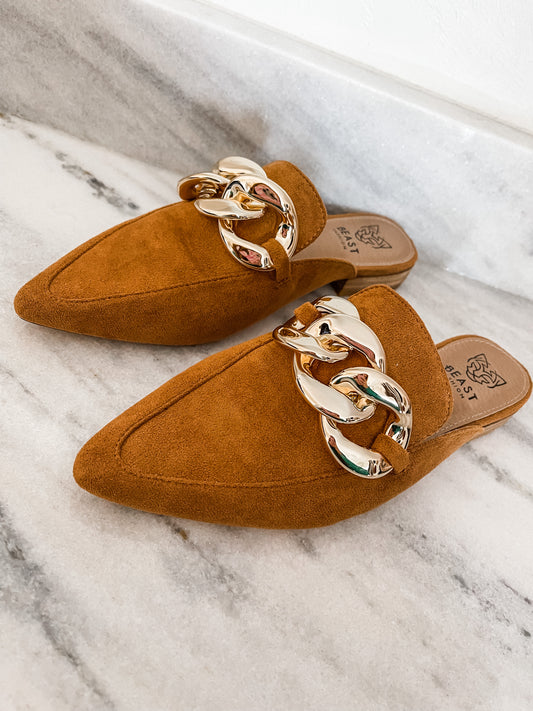 Stevie Buckle Mules - Camel