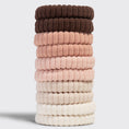 Load image into Gallery viewer, Recycled Fabric Ribbed Hair Elastics 10pc Set - Blush