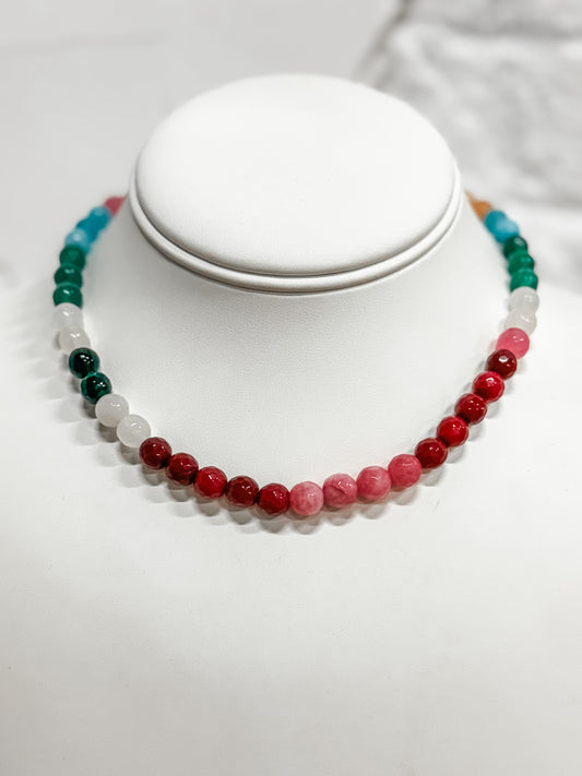 Wild Bloom Glass Beaded Necklace