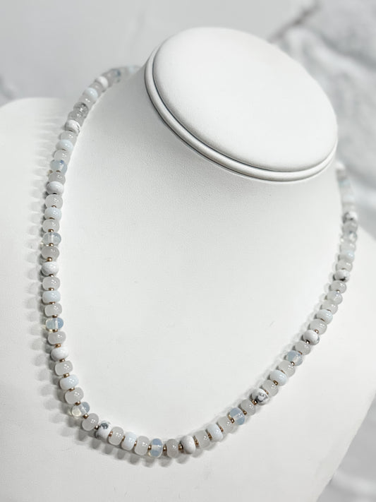 Axis Pearl Stone Beaded Necklace