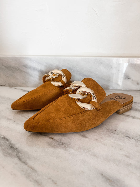 Stevie Buckle Mules - Camel