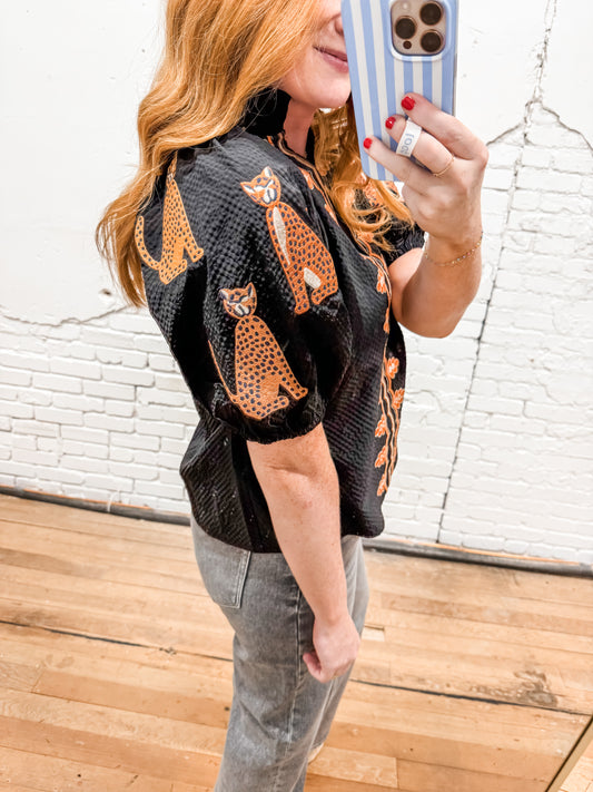 Wild Charm Embroidered Top