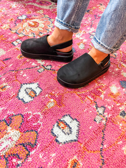 Suede Slingback Clogs