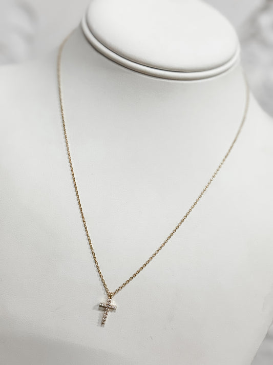 Fine Line Cross Necklace