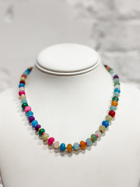 Fruity Pebble Glass Bead Necklace