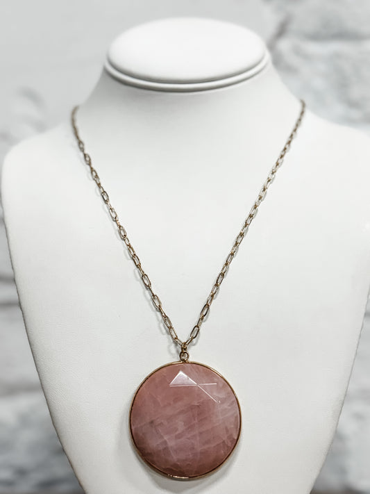 Rose Quartz Stone Necklace