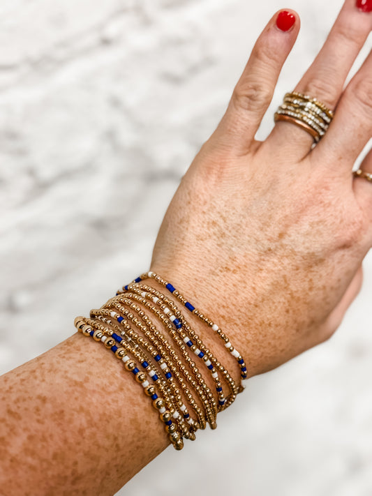 Gold + Royal Blue Bracelet Stack