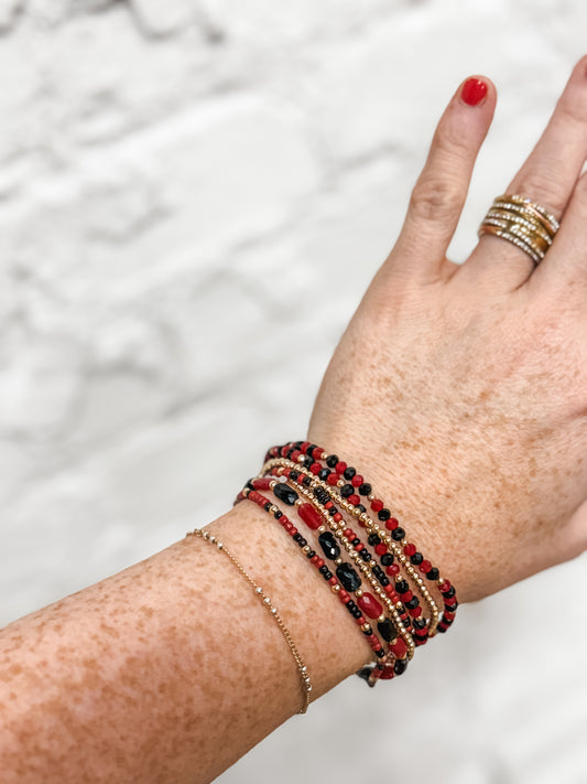 Red + Black Bracelet Stack