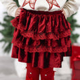 Load image into Gallery viewer, Ruby Red Velvet Tiered Christmas Skirt