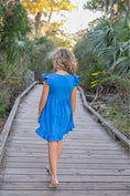 Load image into Gallery viewer, Bright Blue Floral Spring Summer Hi-Lo Short Set
