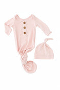 Load image into Gallery viewer, Solid Blush Bamboo Baby Knot Gown & Hat