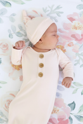 Load image into Gallery viewer, Solid Blush Bamboo Baby Knot Gown & Hat
