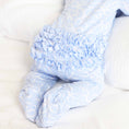 Load image into Gallery viewer, Blue-tiful Bows Ruffle Zipper Footie