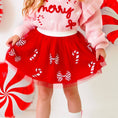 Load image into Gallery viewer, Candy Cane Coquette Sequin Christmas Tutu