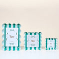 Load image into Gallery viewer, Square Scalloped Acrylic Picture Frame–Sicily Stripes Teal