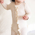Load image into Gallery viewer, Lovely Leopard Bamboo Waffle Zipper Ruffle Footie