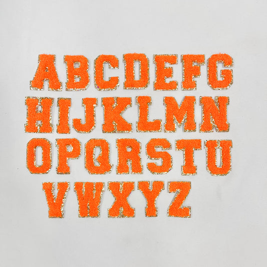 Orange + Gold Glitter Varsity Letters