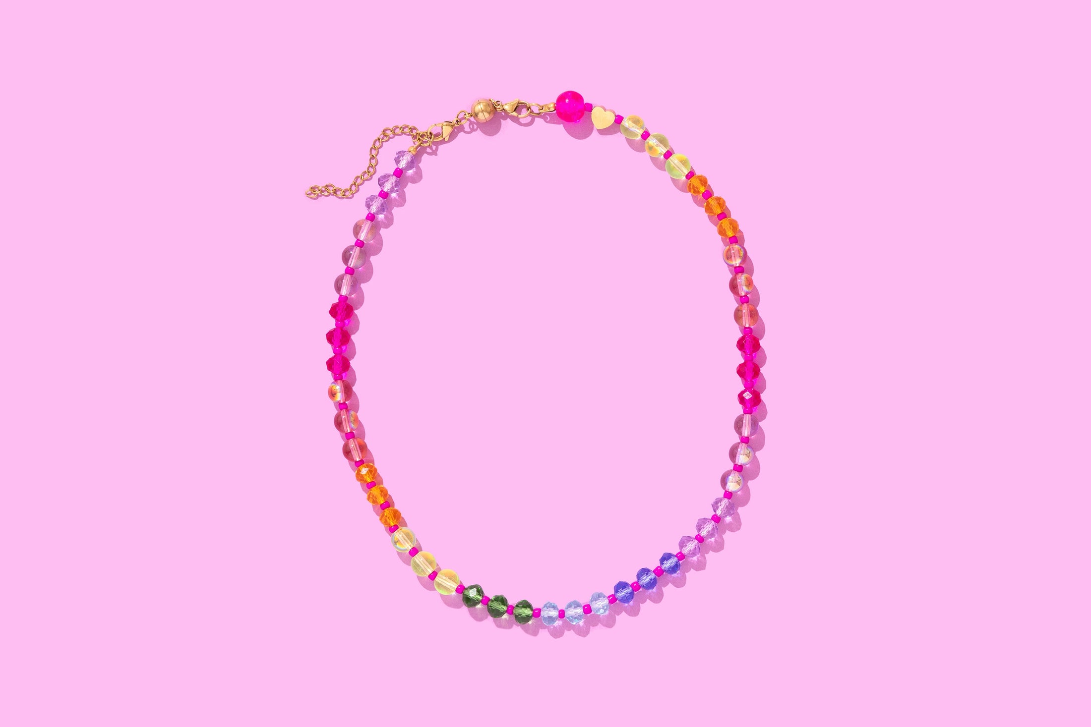 Natalie Multi-Colored + Pink Necklace