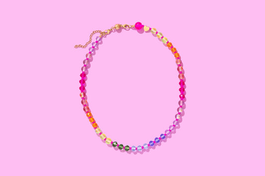 Natalie Multi-Colored + Pink Necklace