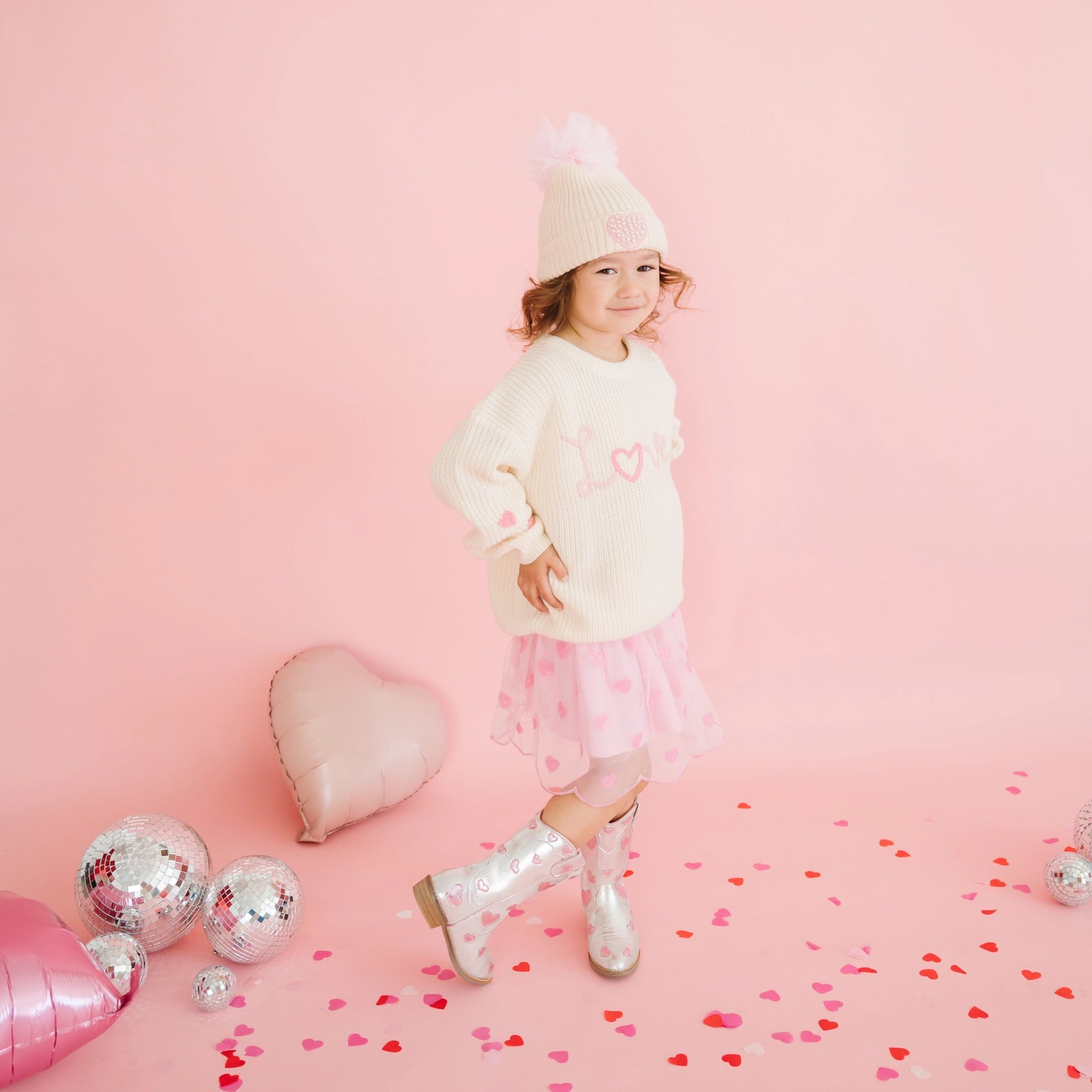 Sequin Heart Tutu Skirt