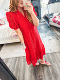 Load image into Gallery viewer, Rosie Eyelet Dress - Red
