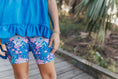 Load image into Gallery viewer, Bright Blue Floral Spring Summer Hi-Lo Short Set
