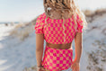 Load image into Gallery viewer, Hot Pink + Tangerine Check Swimsuit
