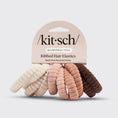 Load image into Gallery viewer, Recycled Fabric Ribbed Hair Elastics 10pc Set - Blush
