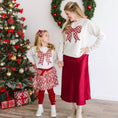 Load image into Gallery viewer, Christmas Plaid Bow Patch Sweatshirt
