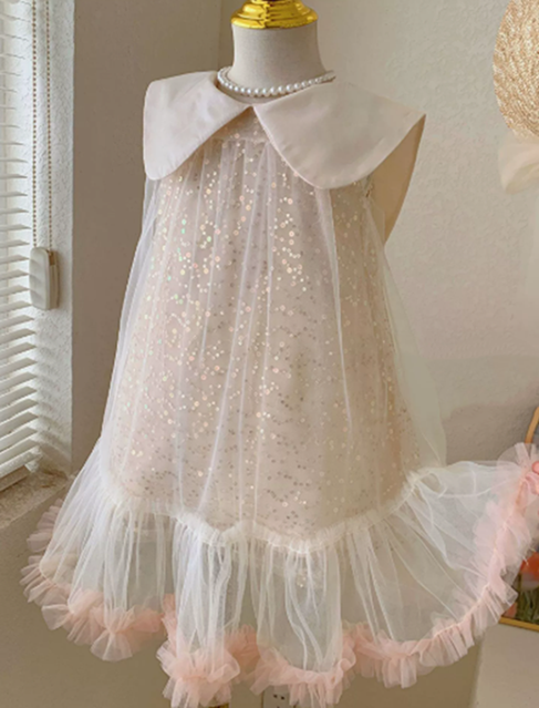 Annabelle Sequin Tulle Girls Dress