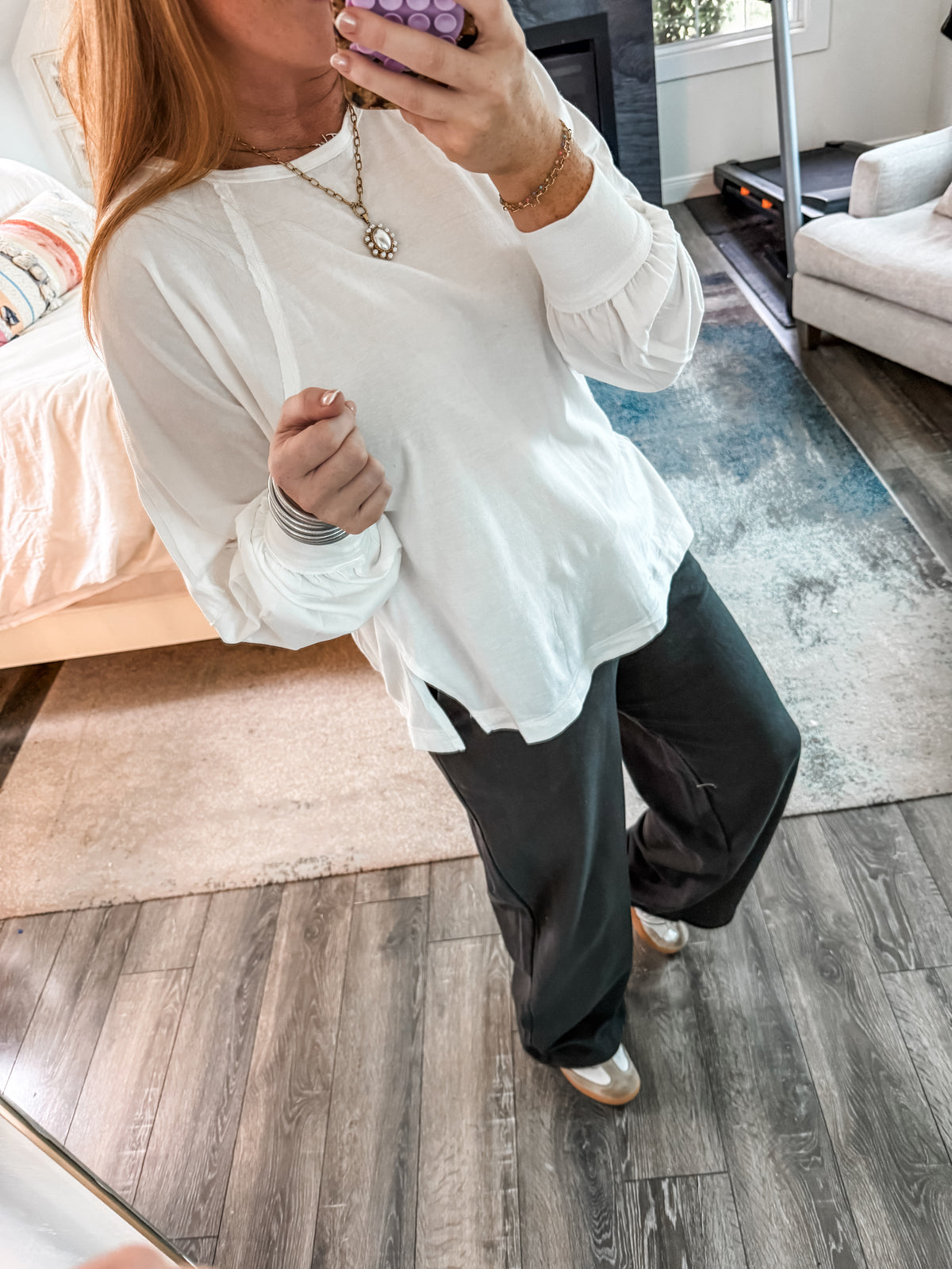 Delaney Long Sleeve Top - White