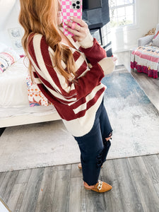 Andi Striped Sweater Cardigan