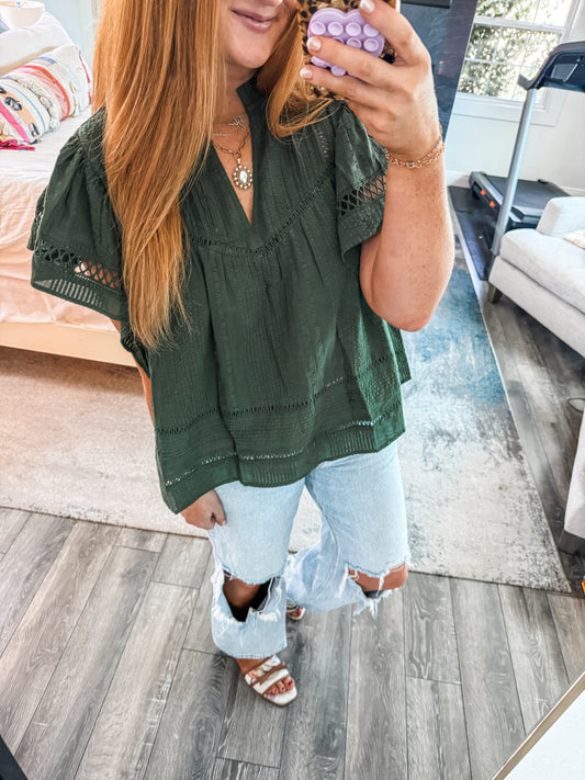 Laramie Flutter Top - Green