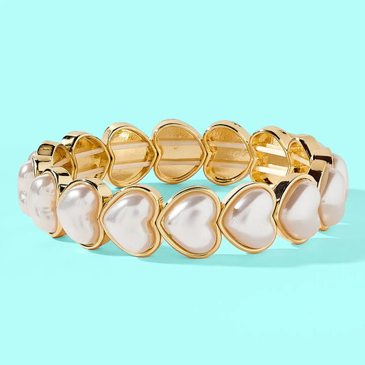Love Bracelet - Pearl Hearts