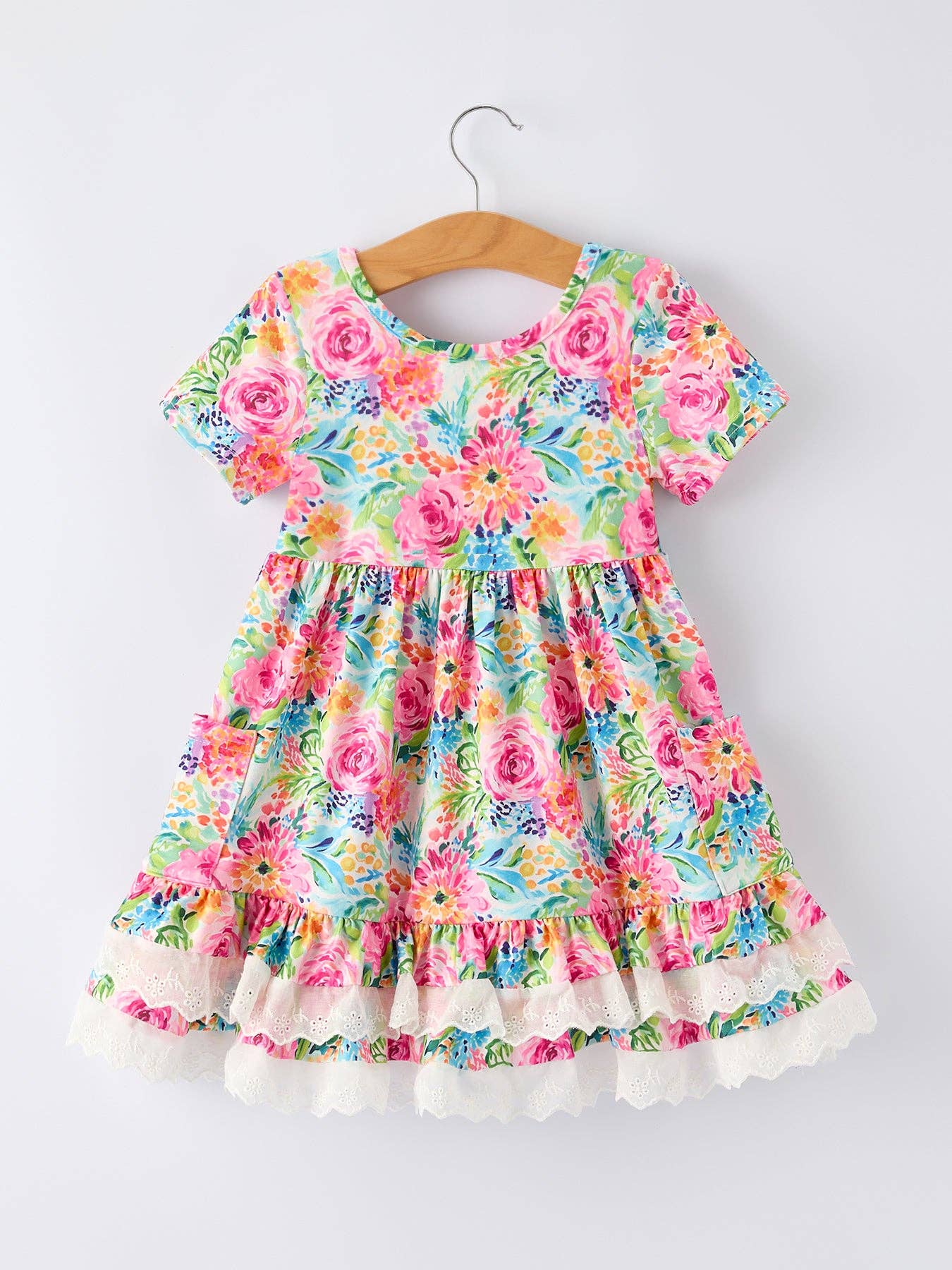 Watercolor Floral Twirl Dress