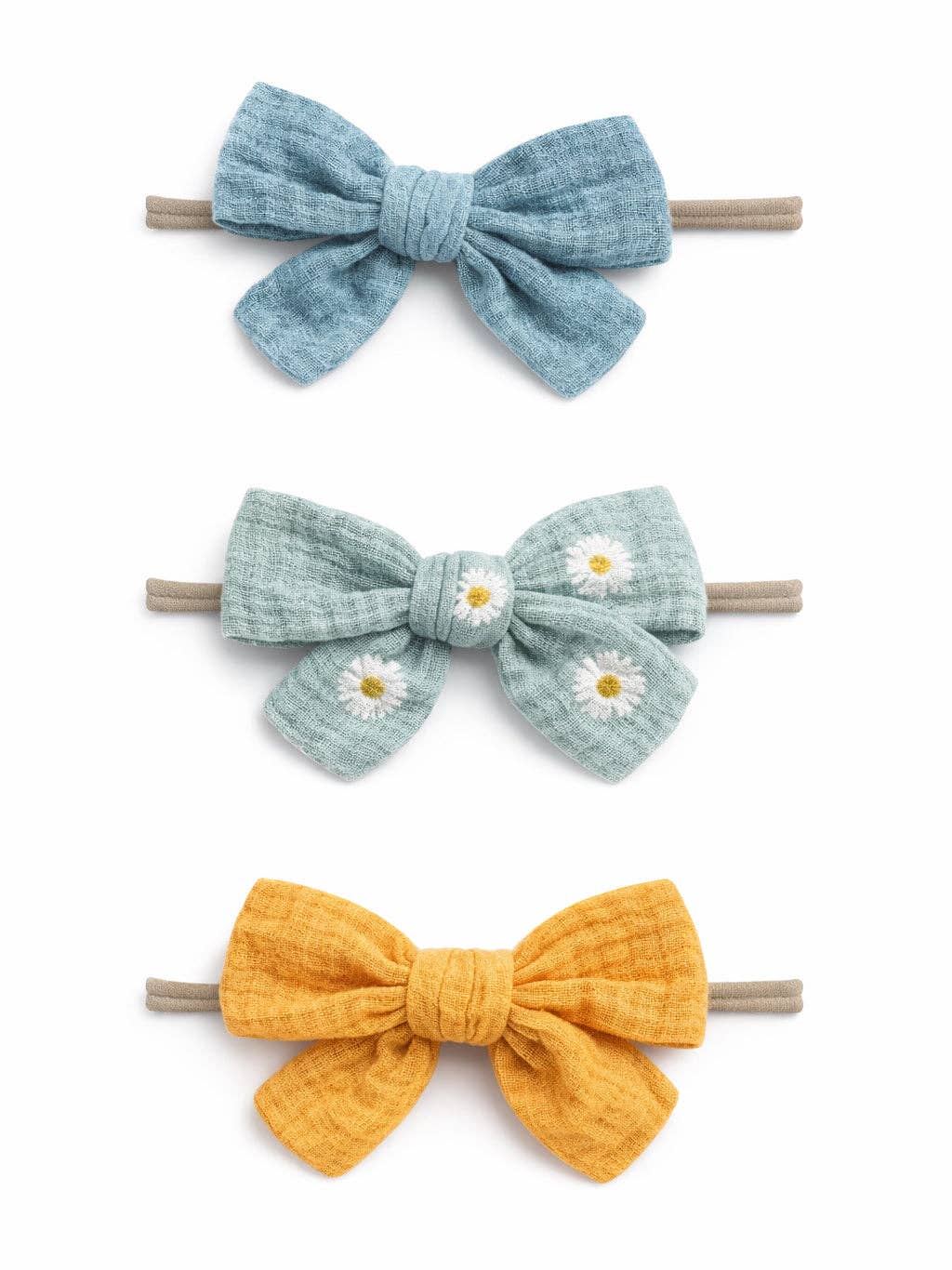 3-Pack Nylon Bows, Daisy