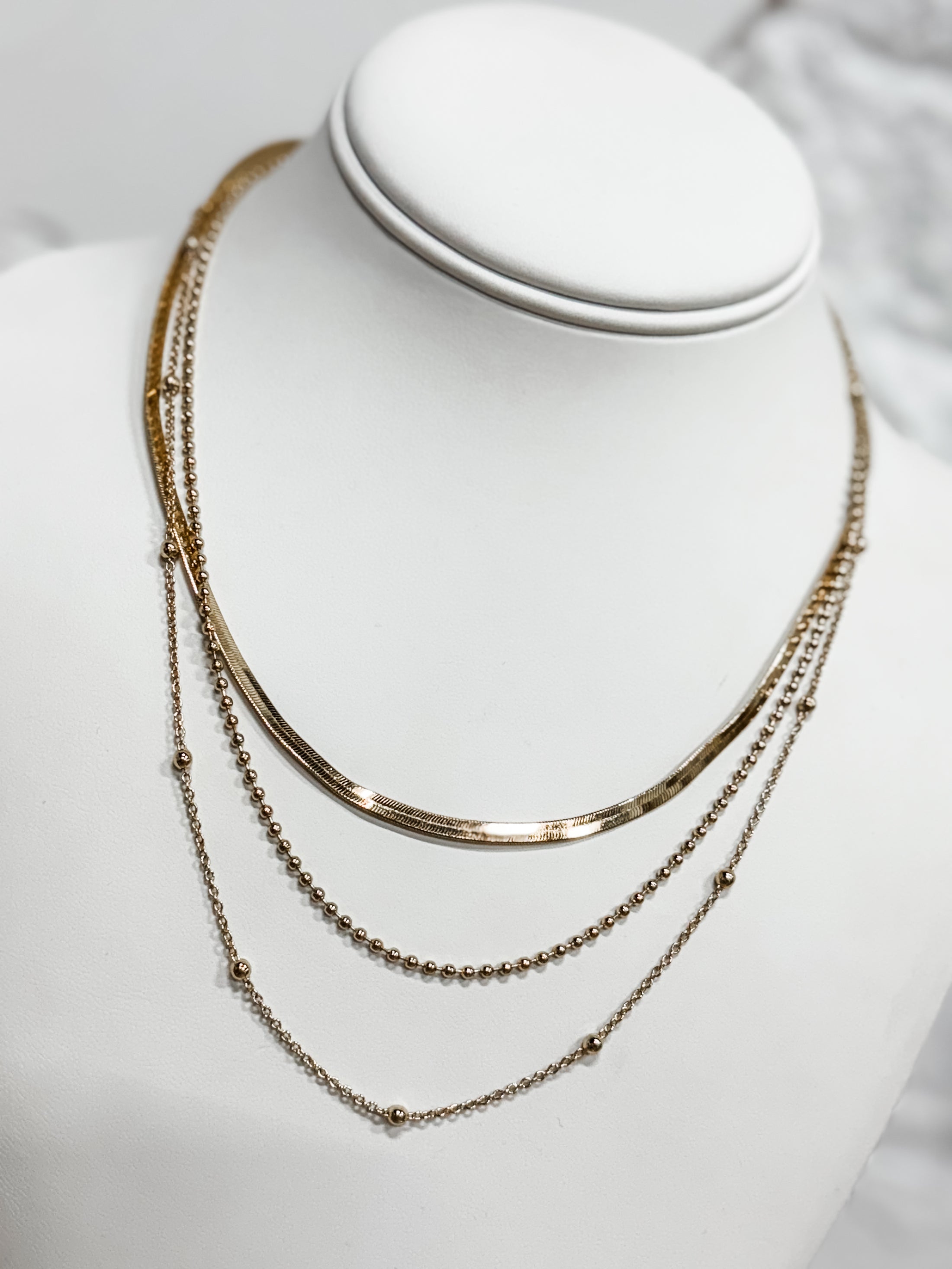 Golden Hour Triple Chain Necklace