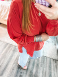 Load image into Gallery viewer, Delaney Long Sleeve Top - Red
